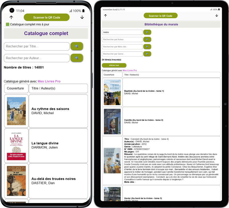 Application Mes Livres Mobile